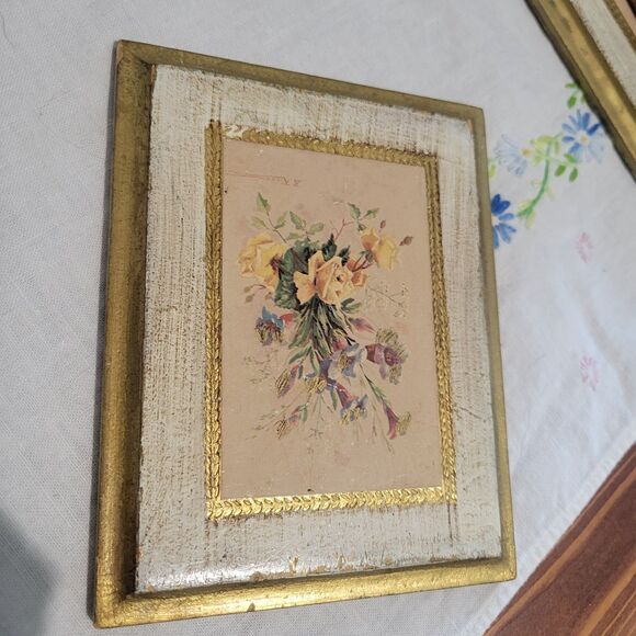 Vintage Florentine Gold Gilt Floral Wall Plaques Set of 3 MCM Made in Italy - Picture 16 of 16